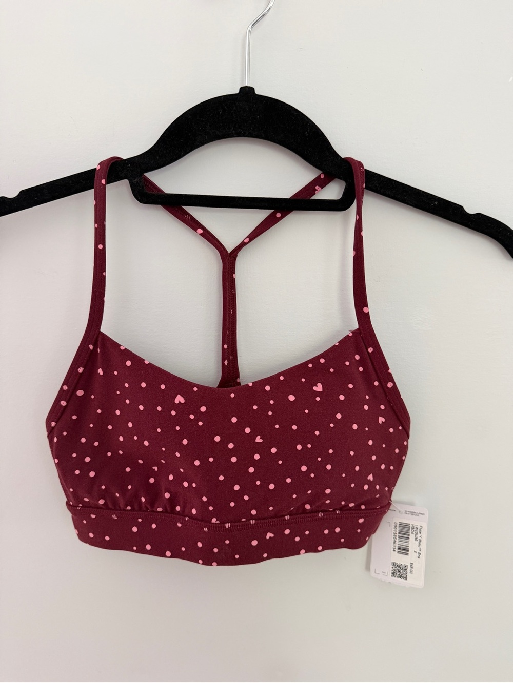 Lululemon Flow Y Nulu Bra Scattered Hearts Size 2 NWT